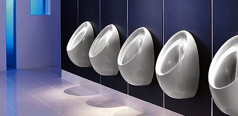 Armitage Shanks white hospital urinals.