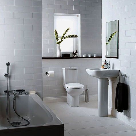 Armitage Shanks white bathroom with plant.